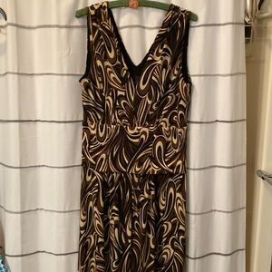 Sleeveless Scarlett black brown tan dress